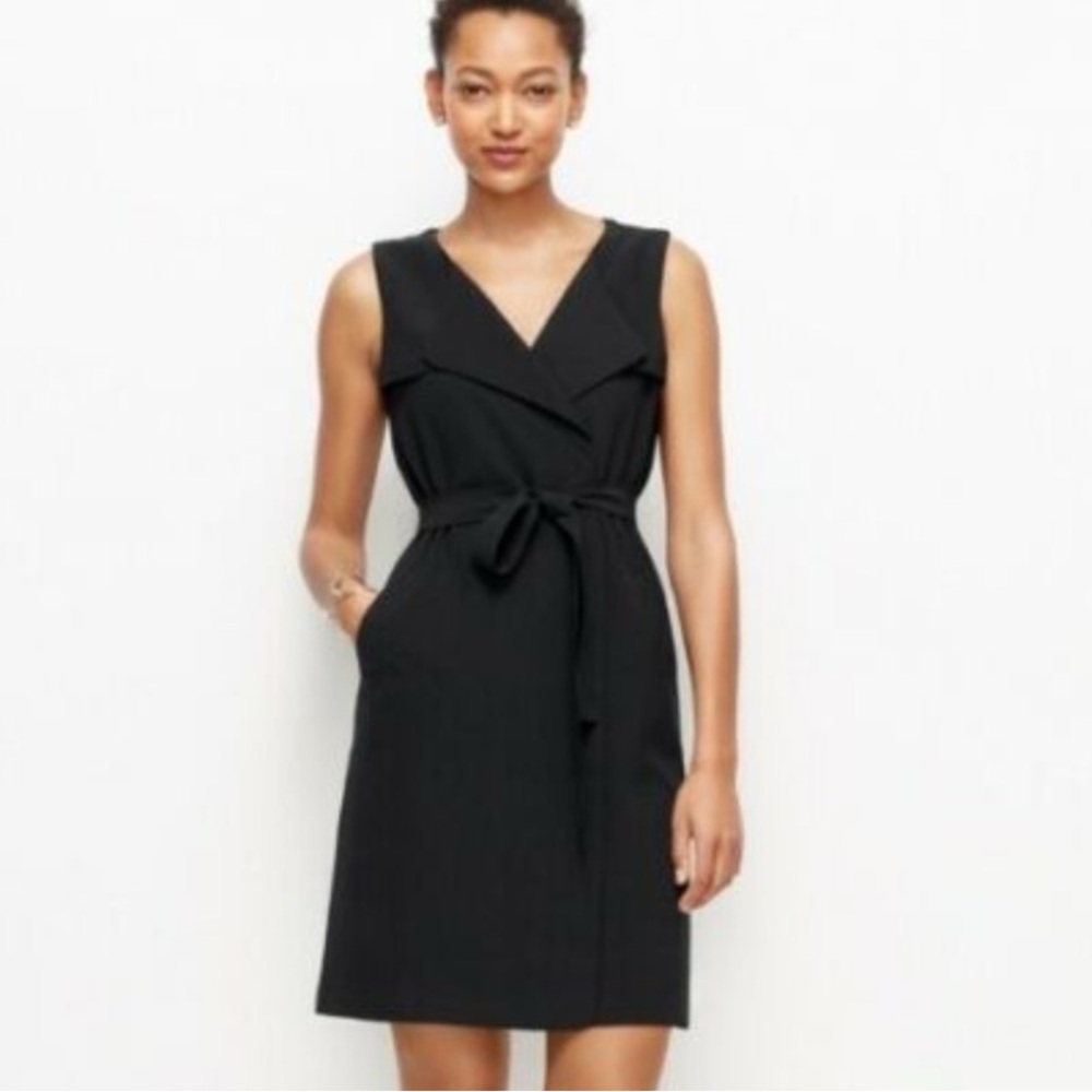 NWT Ann Taylor black sleeveless trench dress BELT MISSING PRICED ACCORDINGLY 8